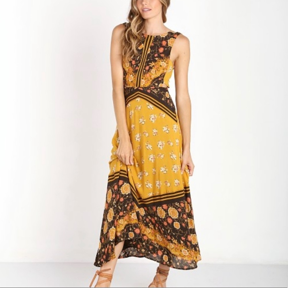 Free People Sunrise Oblivion Dress in
Antique Gold size 2